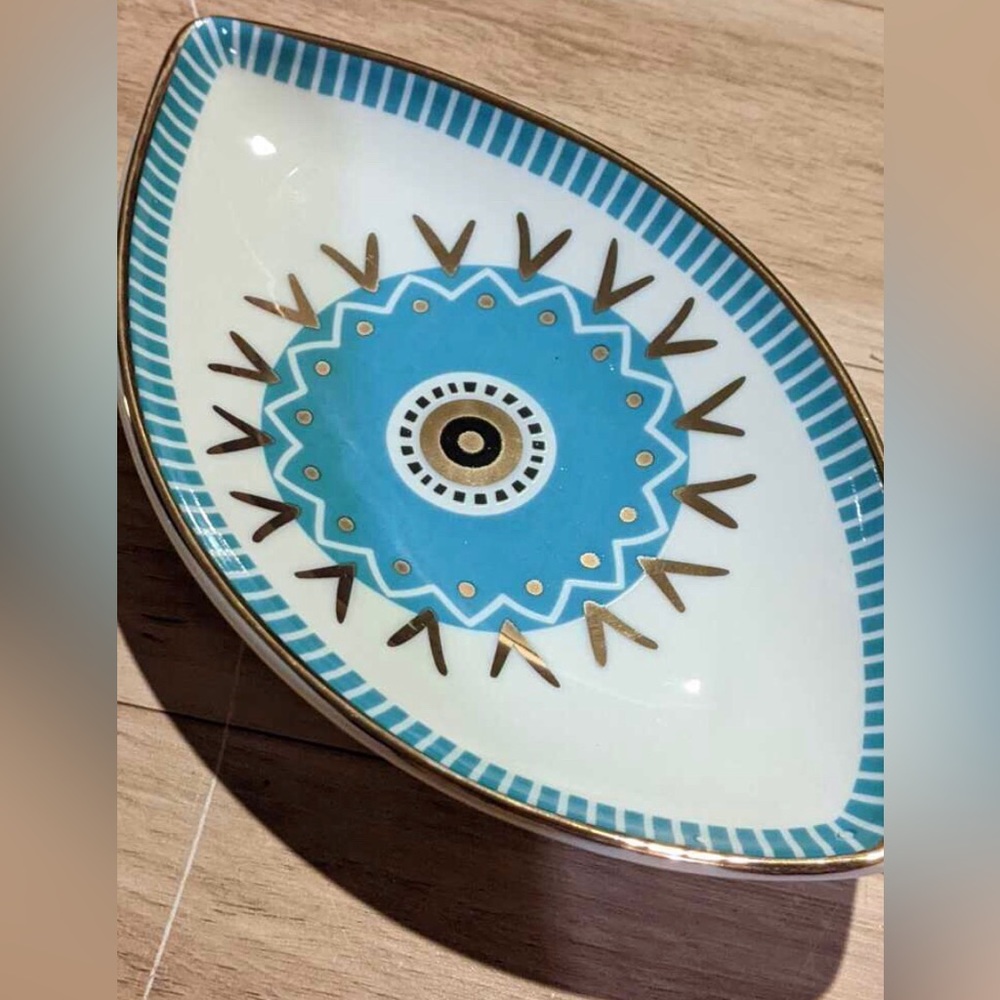 New Magic Blue Evil Eye Porcelain Jewelry Tray ~ Turkish Eye Trinket Tray - Picture 13 of 15
